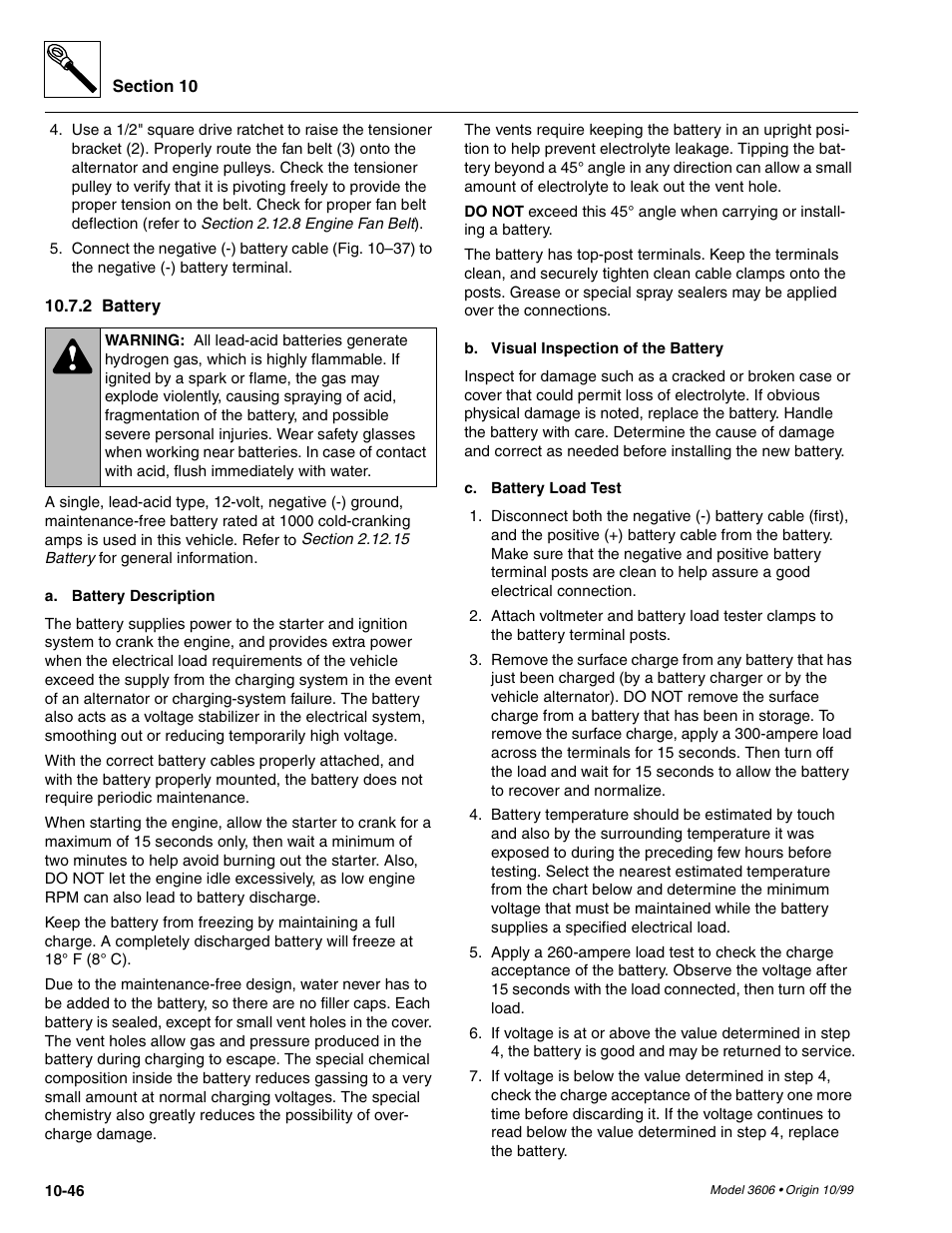 Battery -46 | SkyTrak 3606 Service Manual User Manual | Page 364 / 412