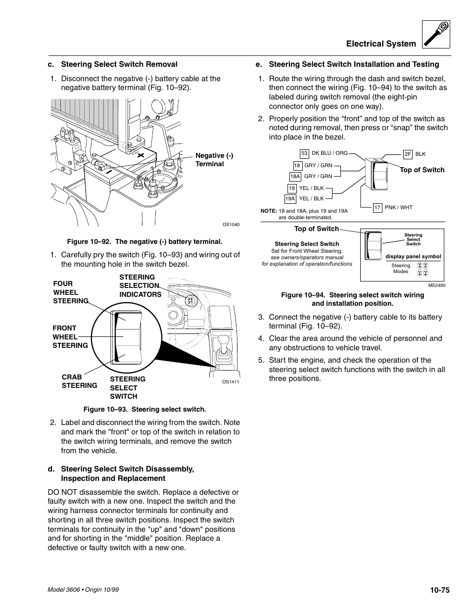 Electrical system | SkyTrak 3606 Service Manual User Manual | Page 393 / 412