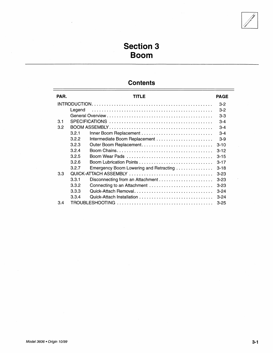 Section 3 boom | SkyTrak 3606 Service Manual User Manual | Page 61 / 412