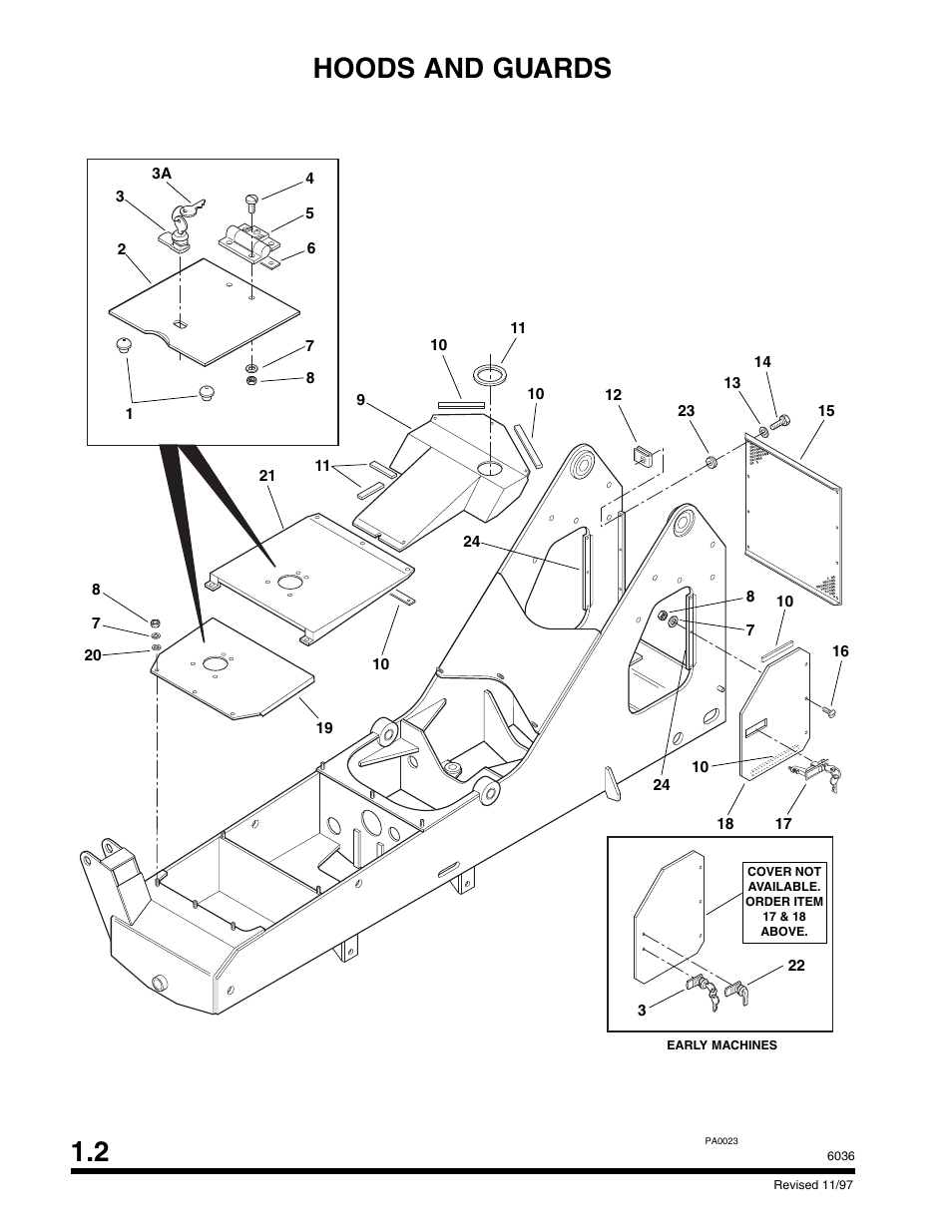 Hoods and guards 1.2 | SkyTrak 6036 Parts Manual User Manual | Page 10 / 300