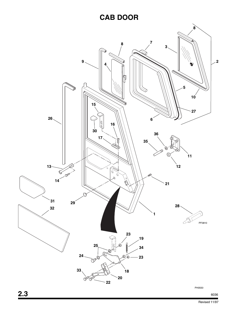 Cab door 2.3 | SkyTrak 6036 Parts Manual User Manual | Page 16 / 300