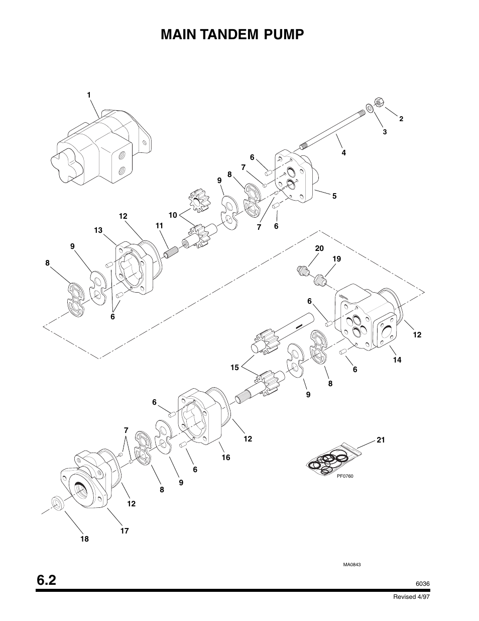 Main tandem pump 6.2 | SkyTrak 6036 Parts Manual User Manual | Page 200 / 300
