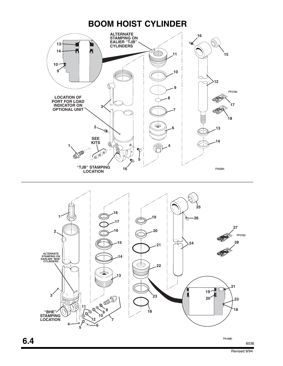 Boom hoist cylinder | SkyTrak 6036 Parts Manual User Manual | Page 204 / 300