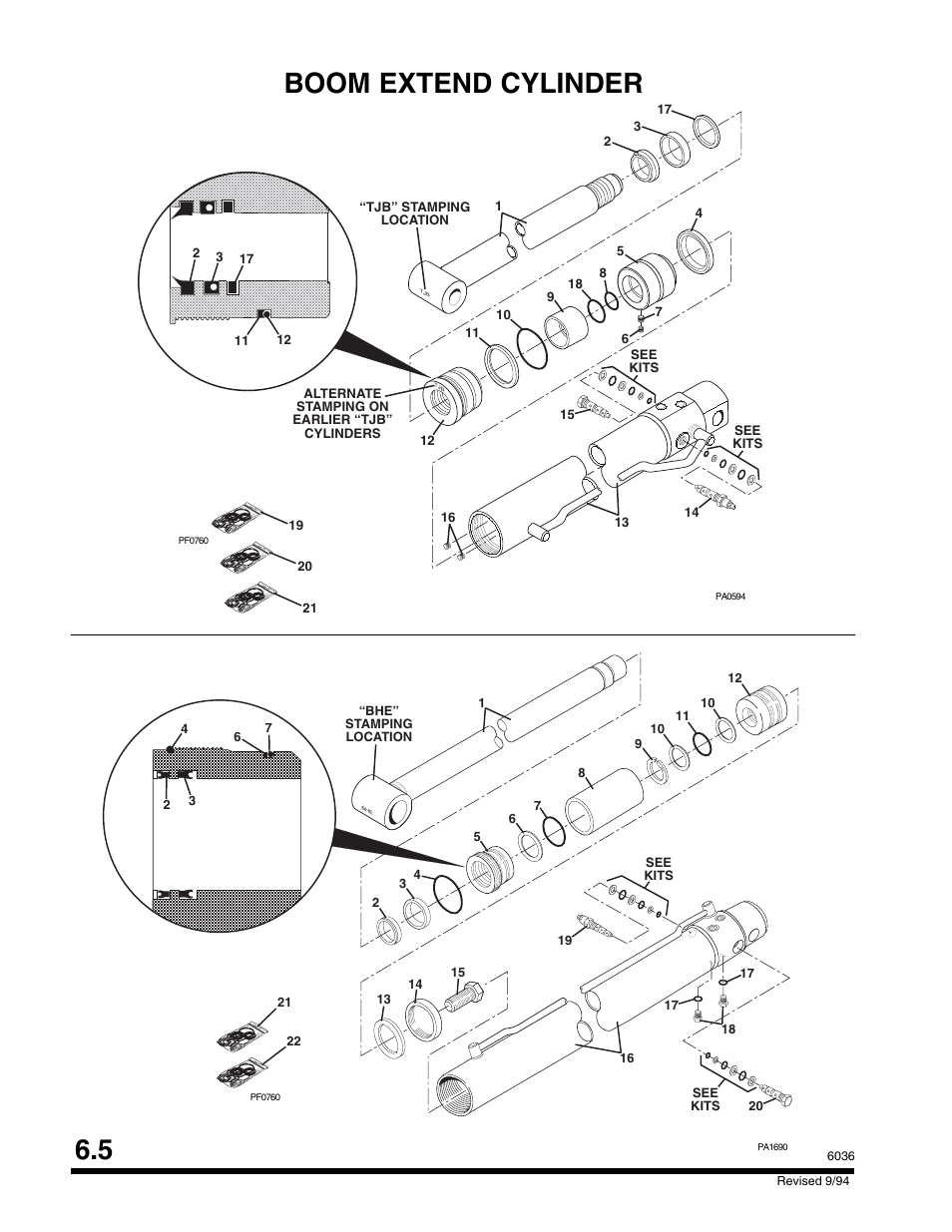 Boom extend cylinder 6.5 | SkyTrak 6036 Parts Manual User Manual | Page 206 / 300
