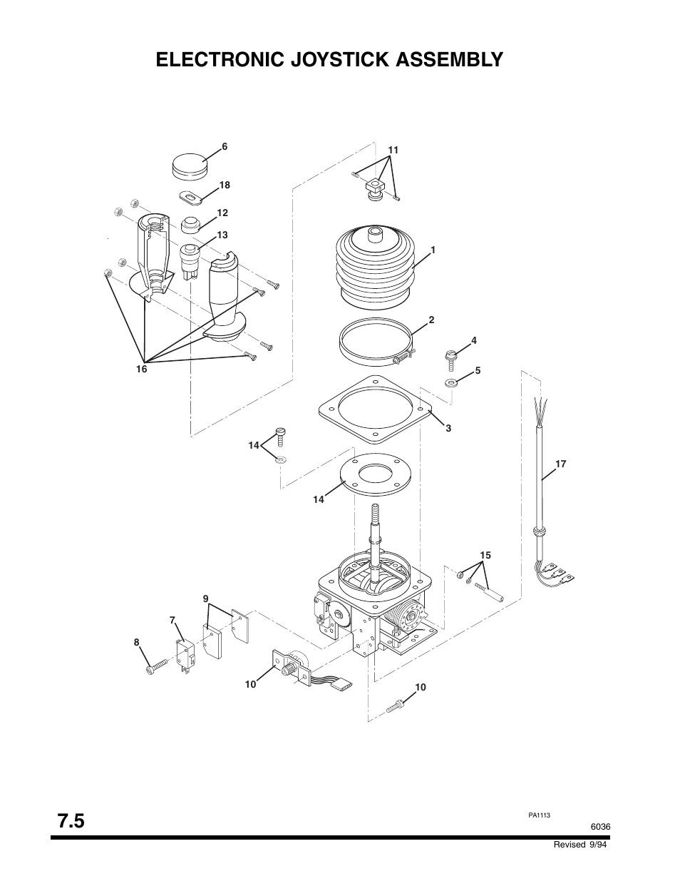 Electronic joystick assembly 7.5 | SkyTrak 6036 Parts Manual User Manual | Page 248 / 300