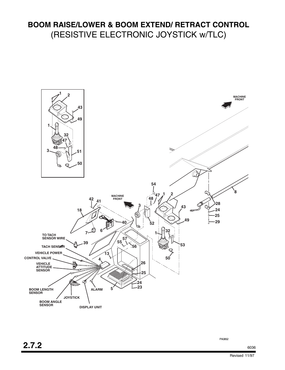 Resistive electronic joystick w/tlc) 2.7.2, Boom raise/lower & boom extend/ retract control | SkyTrak 6036 Parts Manual User Manual | Page 26 / 300