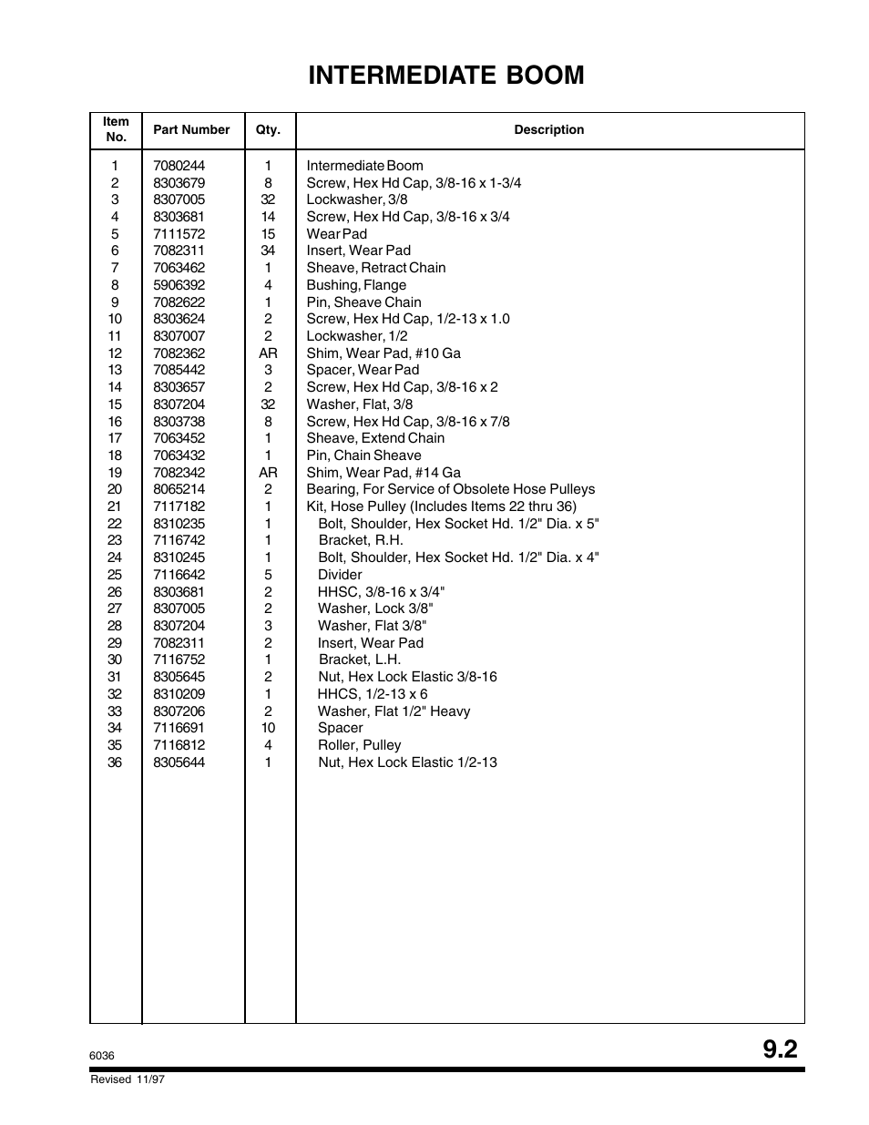 2 intermediate boom | SkyTrak 6036 Parts Manual User Manual | Page 261 / 300
