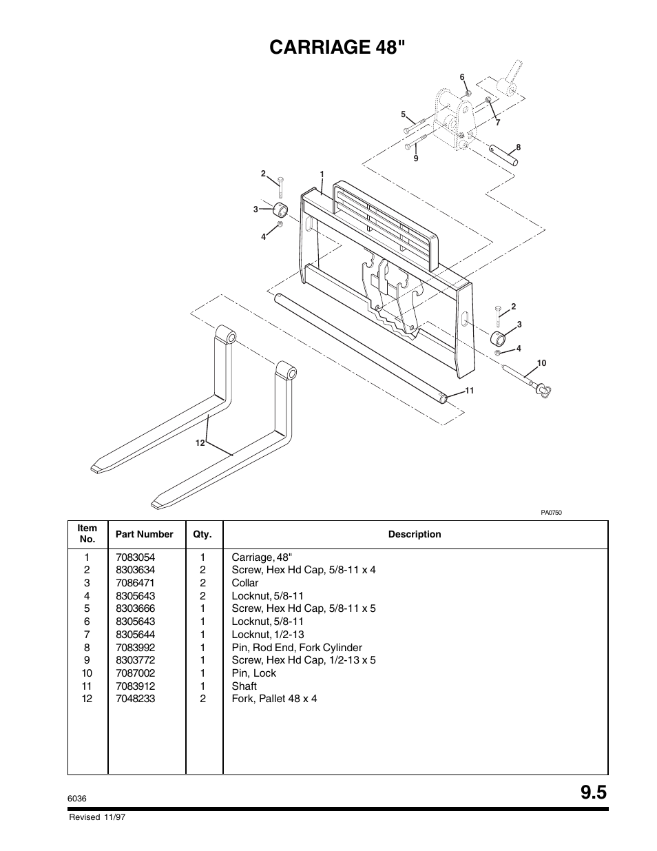 Carriage 48 | SkyTrak 6036 Parts Manual User Manual | Page 265 / 300