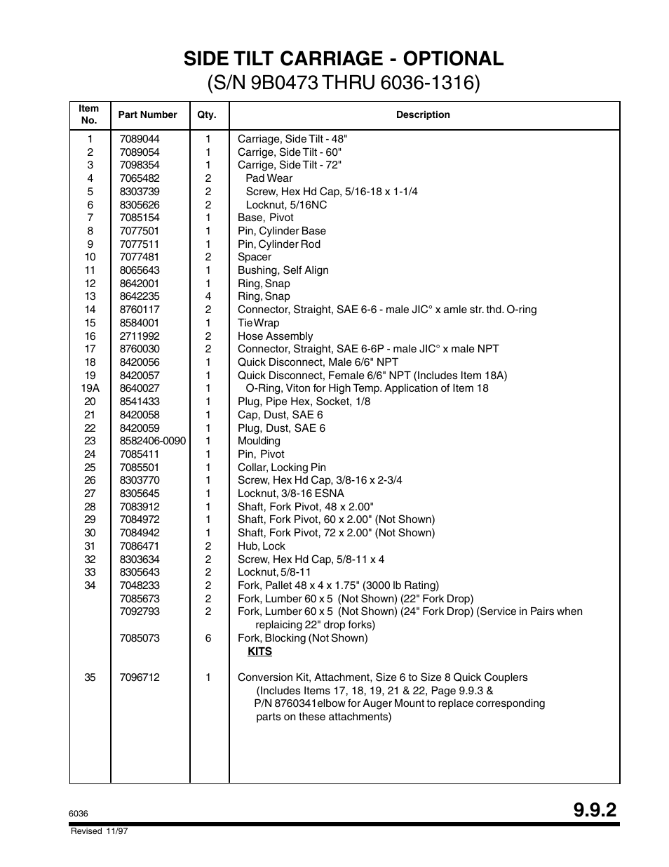 SkyTrak 6036 Parts Manual User Manual | Page 275 / 300