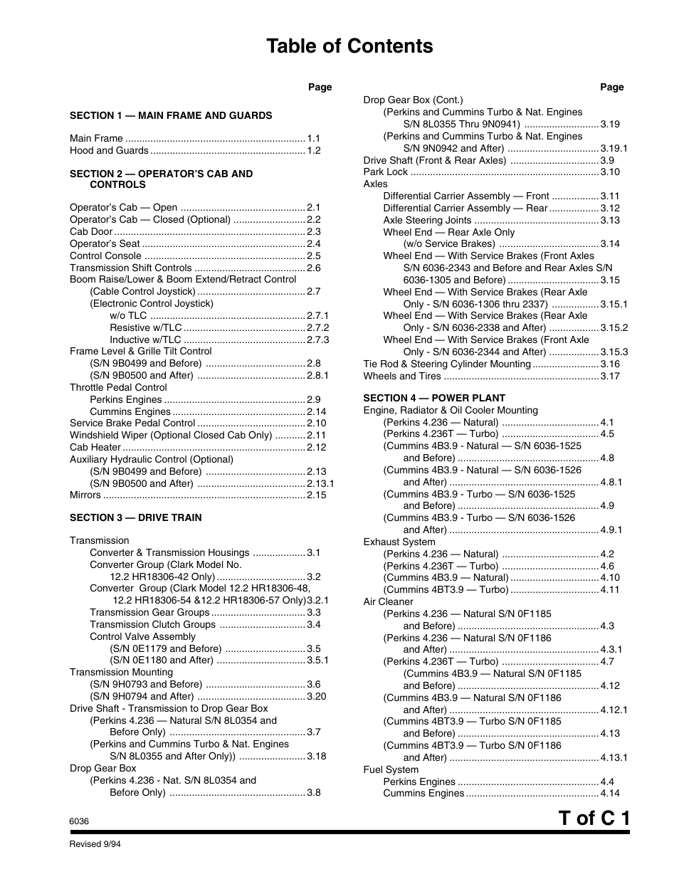 SkyTrak 6036 Parts Manual User Manual | Page 5 / 300