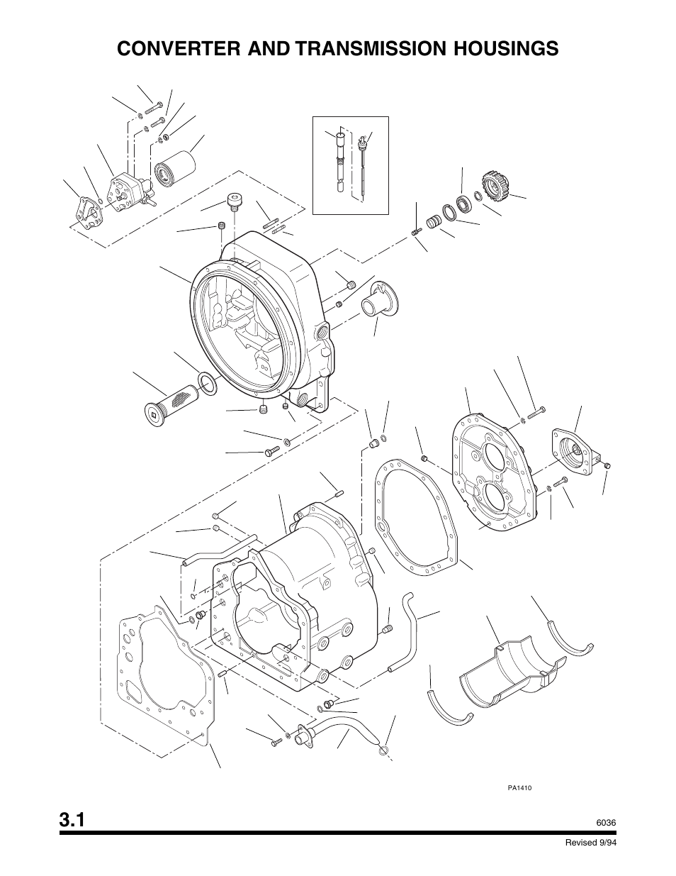 Section 3 drive train, Converter and transmission housings | SkyTrak 6036 Parts Manual User Manual | Page 52 / 300