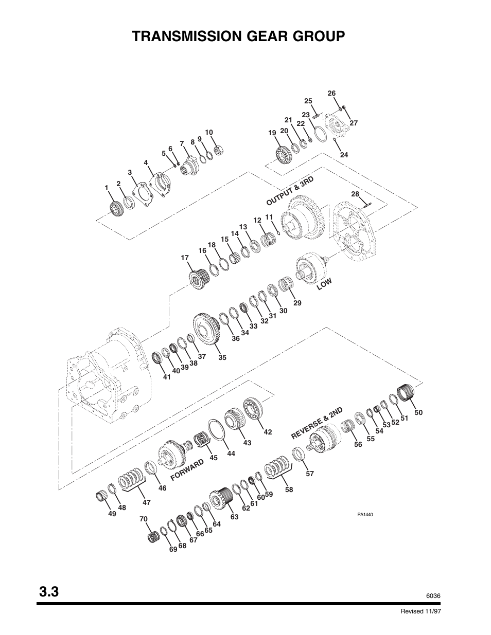 3 transmission gear group | SkyTrak 6036 Parts Manual User Manual | Page 58 / 300