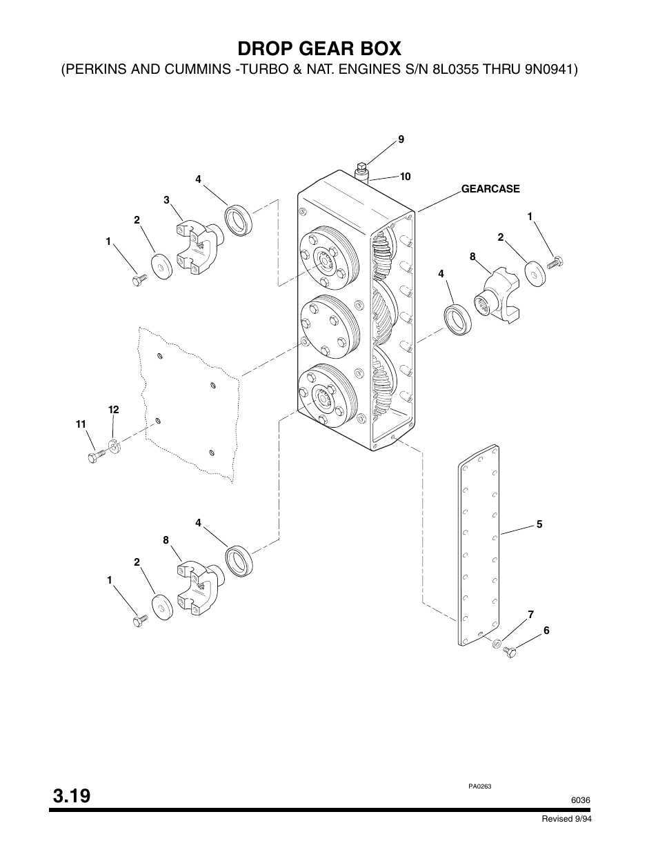 Drop gear box | SkyTrak 6036 Parts Manual User Manual | Page 96 / 300