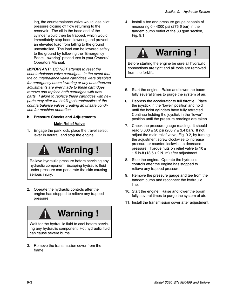 Warning | SkyTrak 6036 Service Manual User Manual | Page 116 / 280