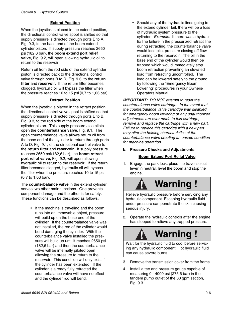 Warning | SkyTrak 6036 Service Manual User Manual | Page 119 / 280