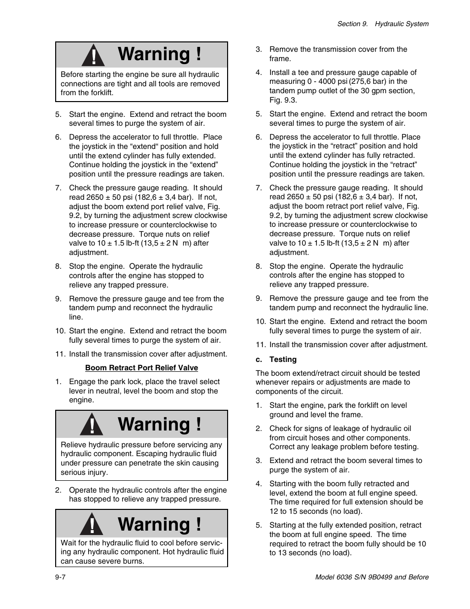 Warning | SkyTrak 6036 Service Manual User Manual | Page 120 / 280