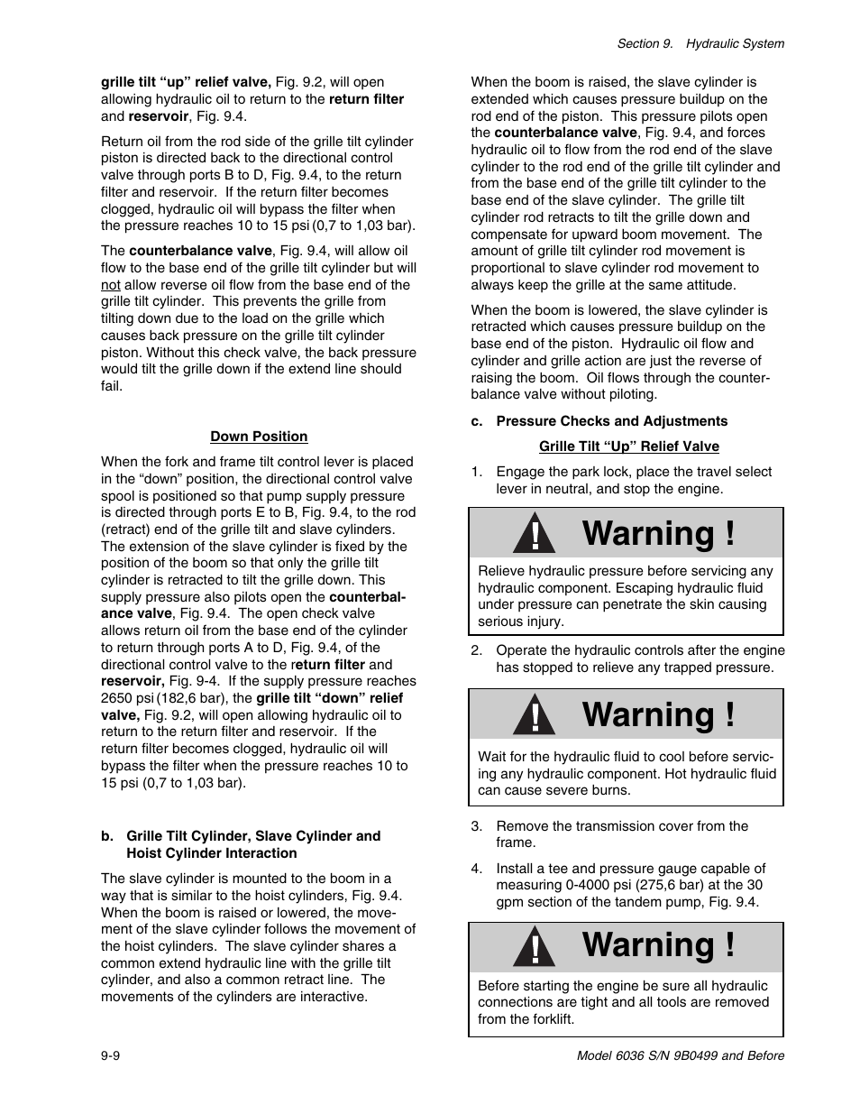 Warning | SkyTrak 6036 Service Manual User Manual | Page 122 / 280