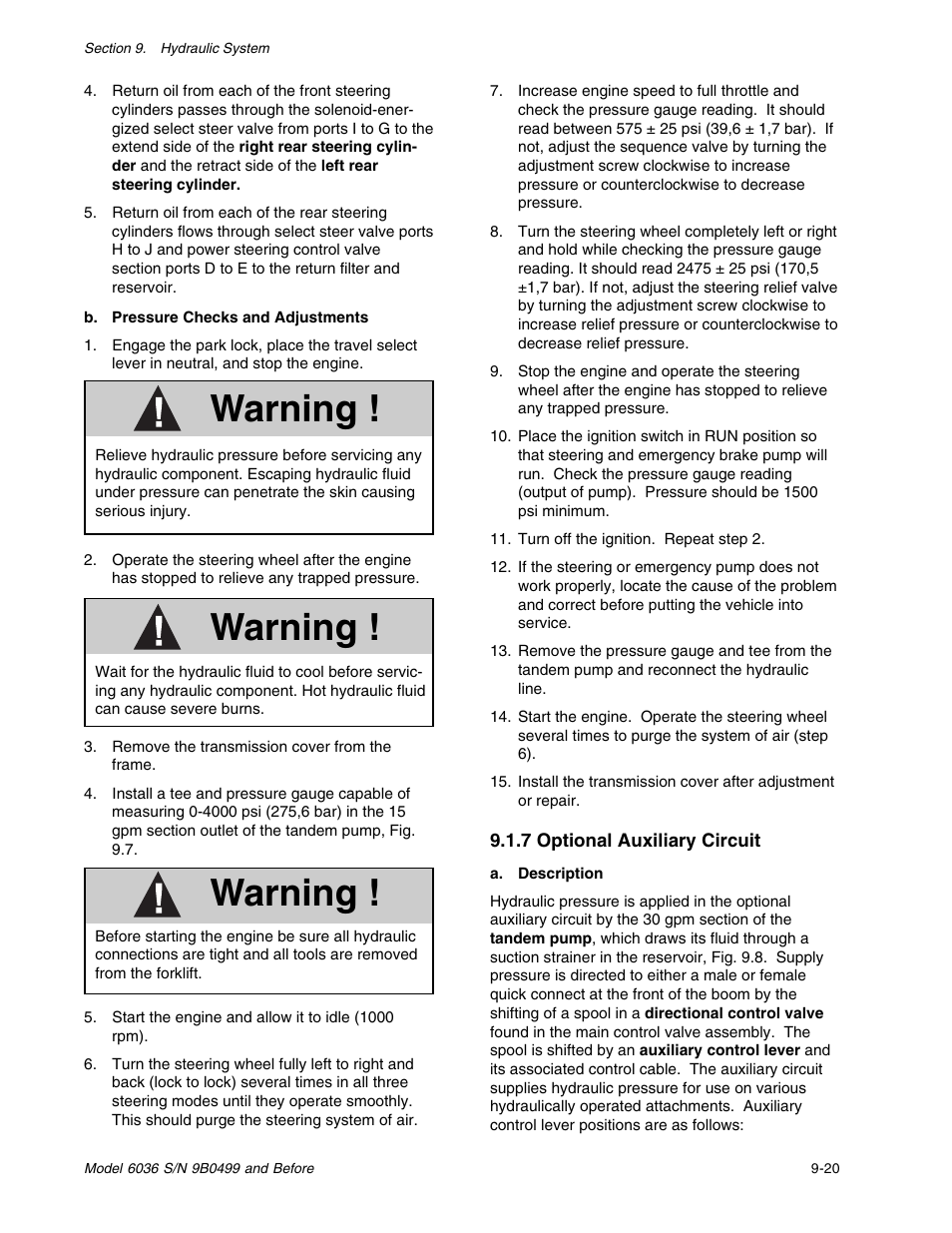 Warning | SkyTrak 6036 Service Manual User Manual | Page 133 / 280