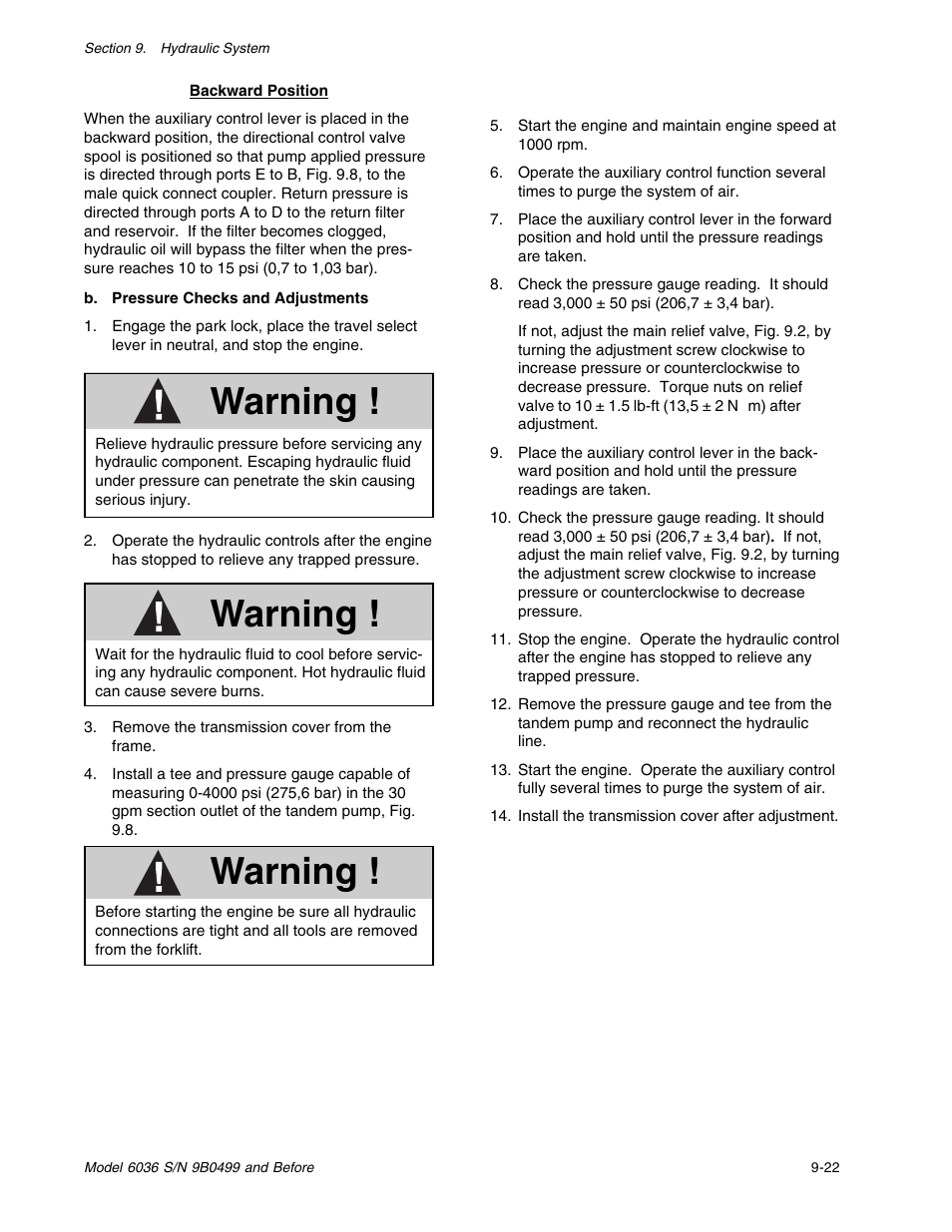 Warning | SkyTrak 6036 Service Manual User Manual | Page 135 / 280