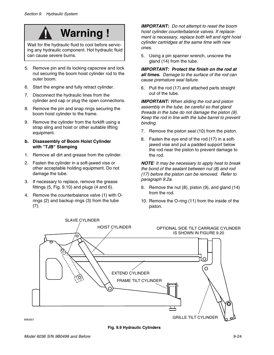 Warning | SkyTrak 6036 Service Manual User Manual | Page 137 / 280