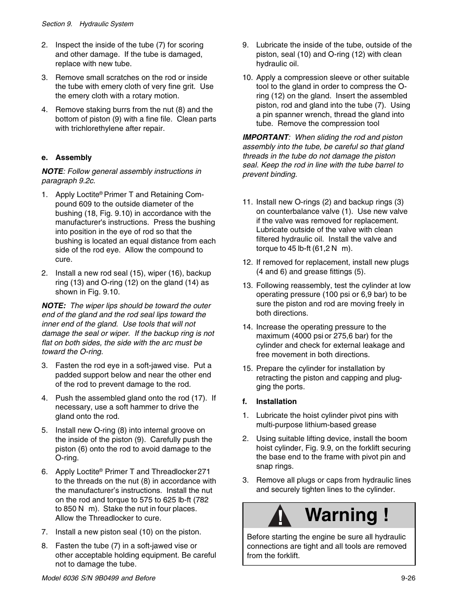 Warning | SkyTrak 6036 Service Manual User Manual | Page 139 / 280