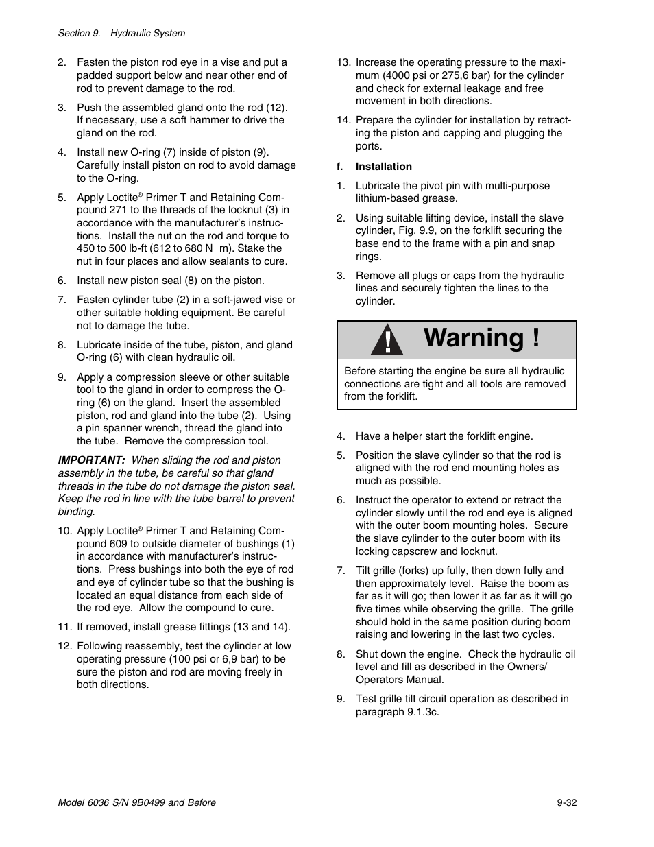 Warning | SkyTrak 6036 Service Manual User Manual | Page 145 / 280