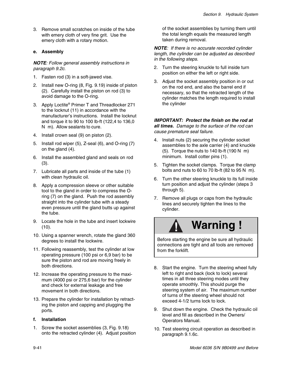 Warning | SkyTrak 6036 Service Manual User Manual | Page 154 / 280
