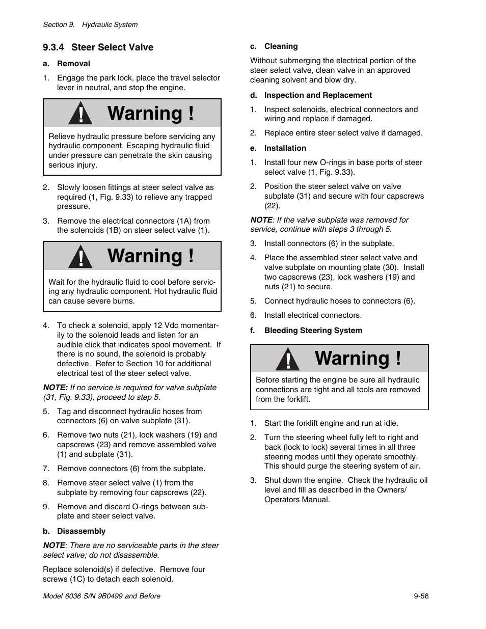 Warning | SkyTrak 6036 Service Manual User Manual | Page 169 / 280
