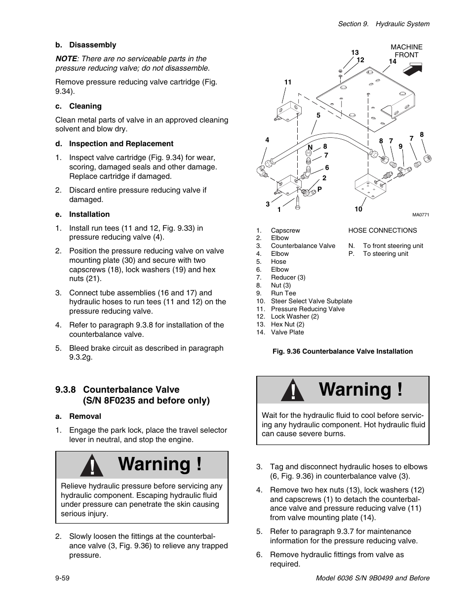 Warning | SkyTrak 6036 Service Manual User Manual | Page 172 / 280