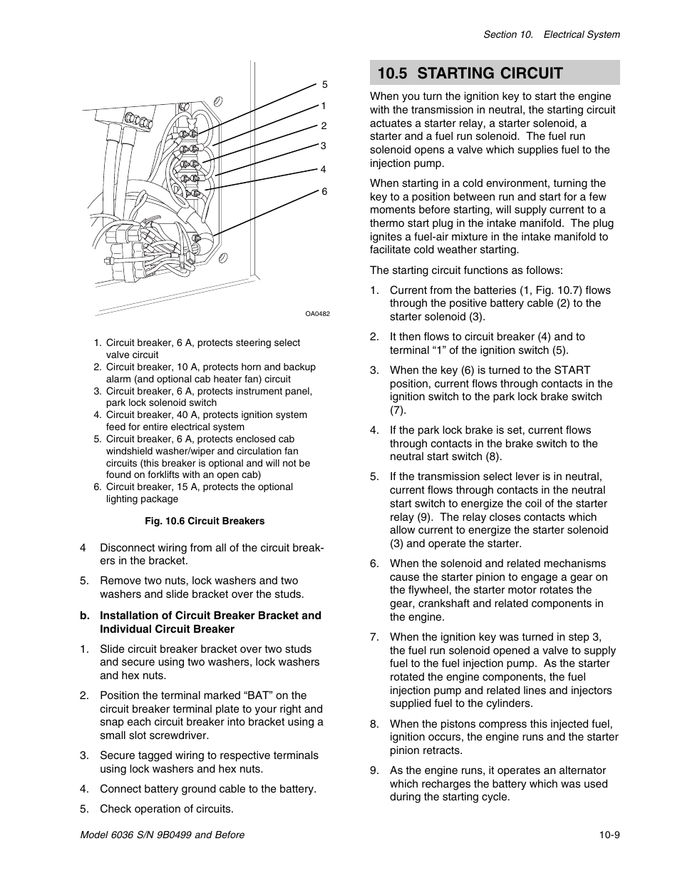 5 starting circuit | SkyTrak 6036 Service Manual User Manual | Page 203 / 280