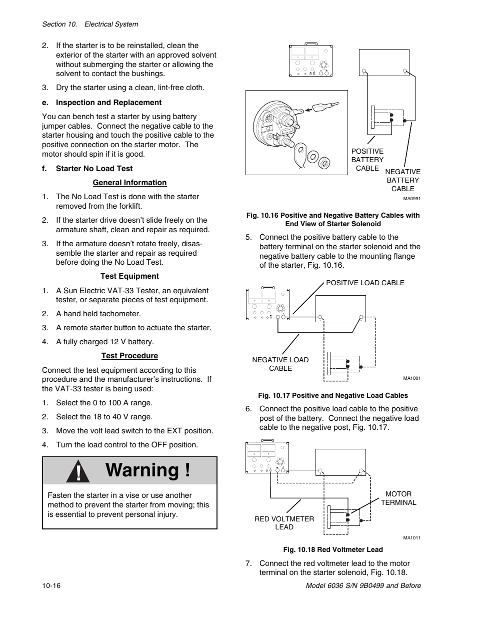 Warning | SkyTrak 6036 Service Manual User Manual | Page 210 / 280