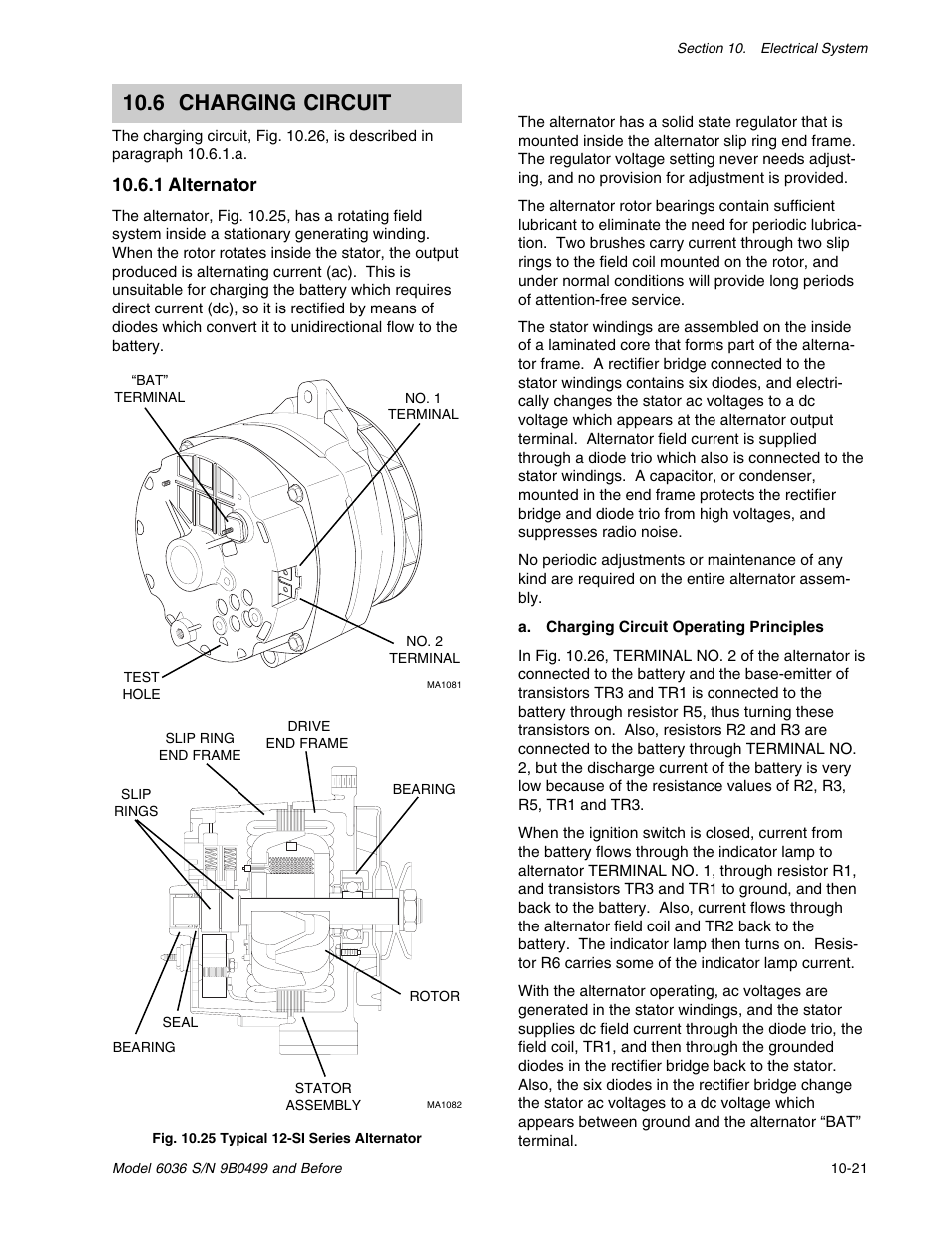 6 charging circuit, 1 alternator | SkyTrak 6036 Service Manual User Manual | Page 215 / 280
