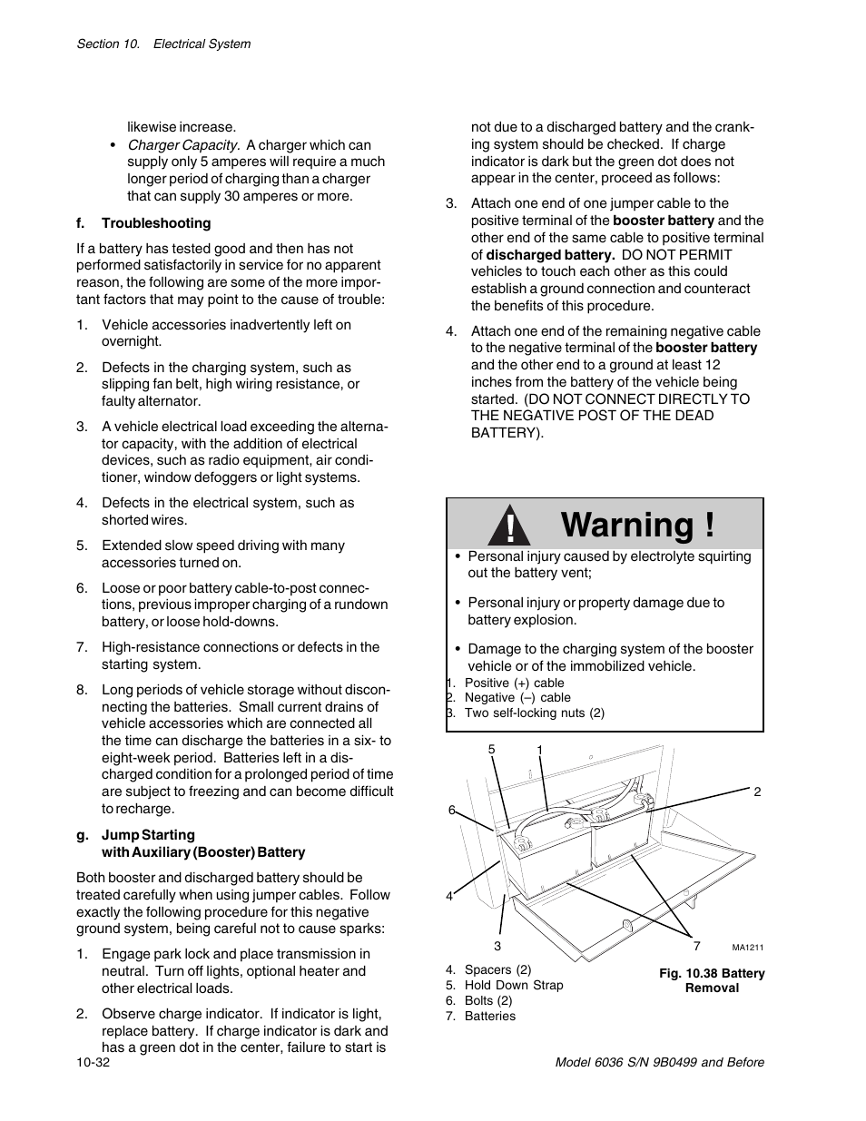 Warning | SkyTrak 6036 Service Manual User Manual | Page 226 / 280