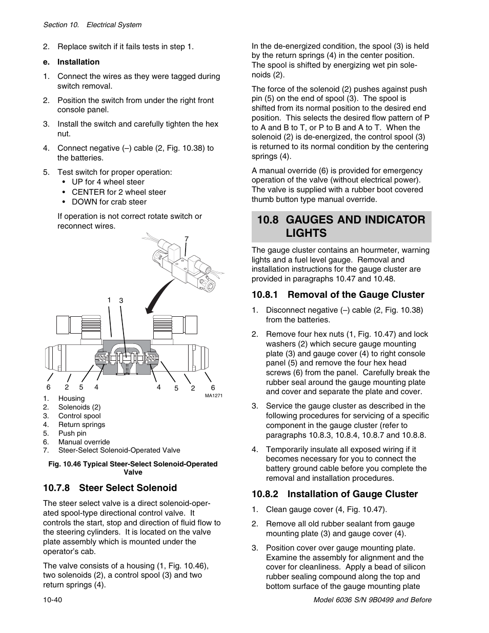 8 gauges and indicator lights | SkyTrak 6036 Service Manual User Manual | Page 234 / 280
