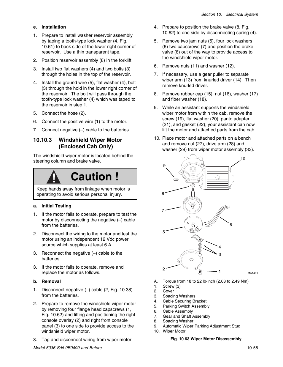 Caution | SkyTrak 6036 Service Manual User Manual | Page 249 / 280