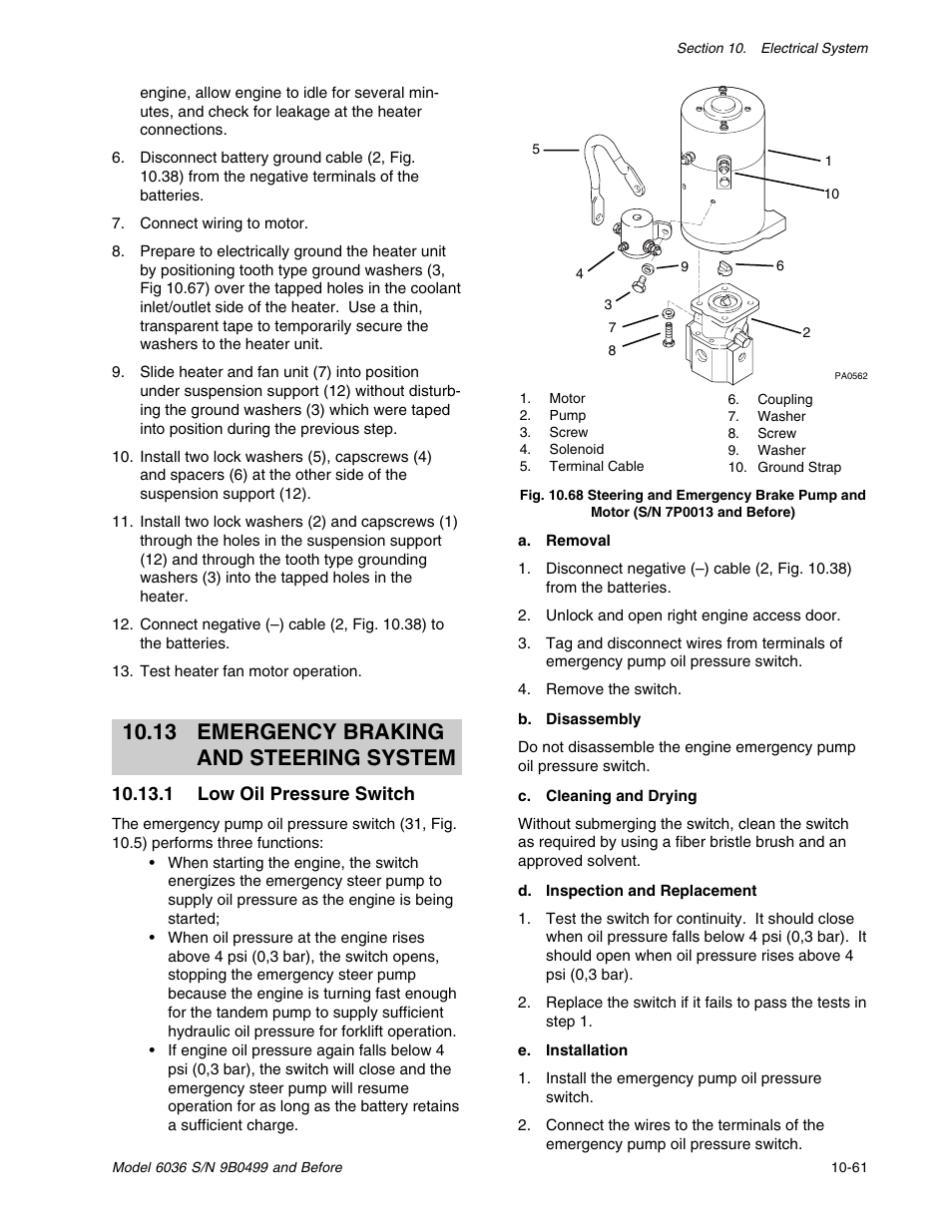 13 emergency braking and steering system | SkyTrak 6036 Service Manual User Manual | Page 255 / 280