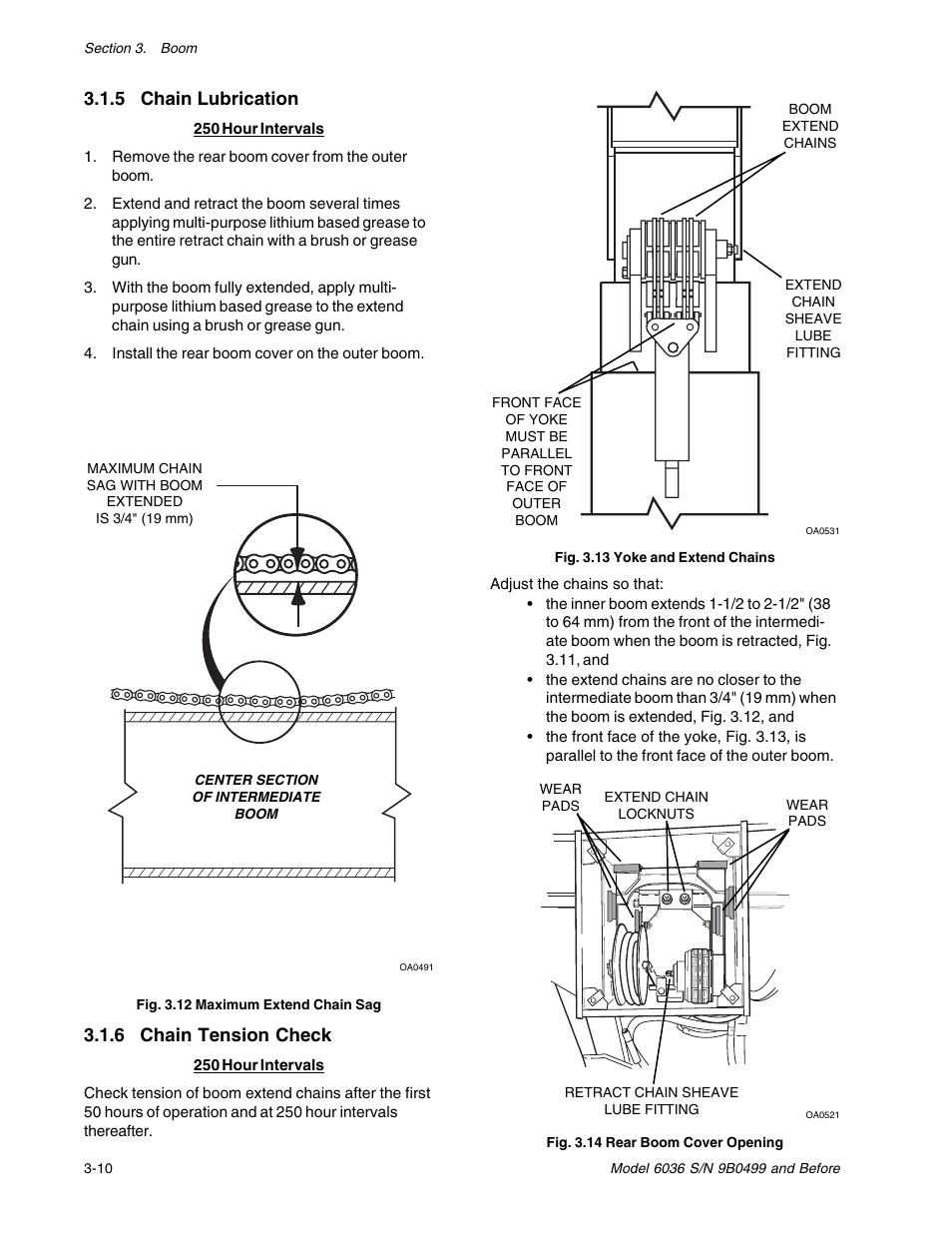 5 chain lubrication, 6 chain tension check | SkyTrak 6036 Service Manual User Manual | Page 28 / 280