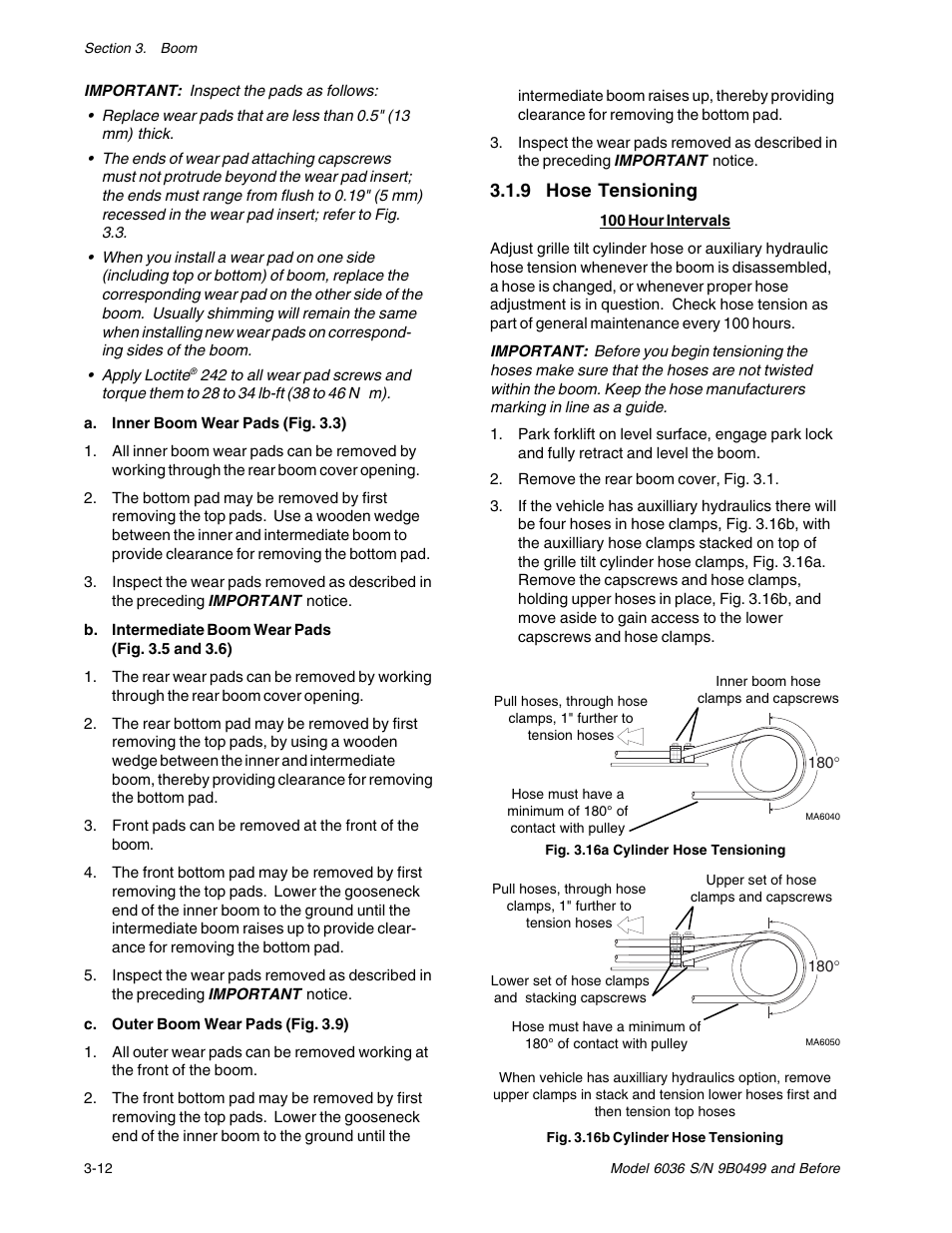 9 hose tensioning | SkyTrak 6036 Service Manual User Manual | Page 30 / 280