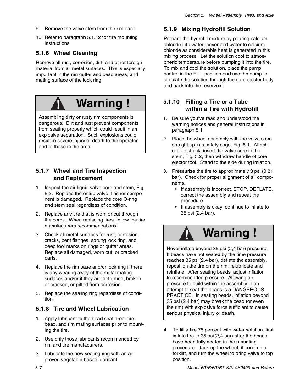 Warning | SkyTrak 6036 Service Manual User Manual | Page 52 / 280