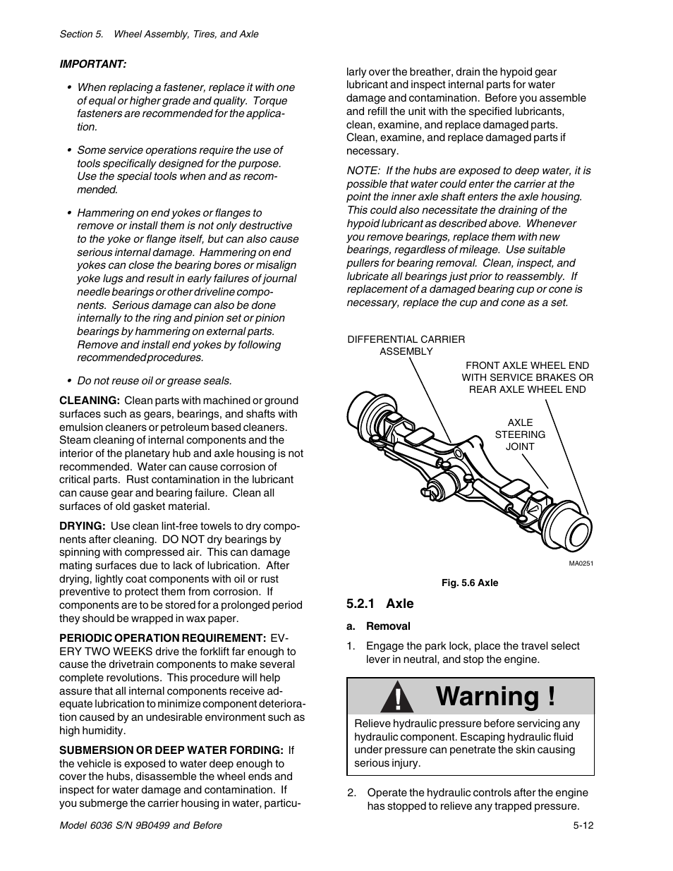 Warning | SkyTrak 6036 Service Manual User Manual | Page 57 / 280