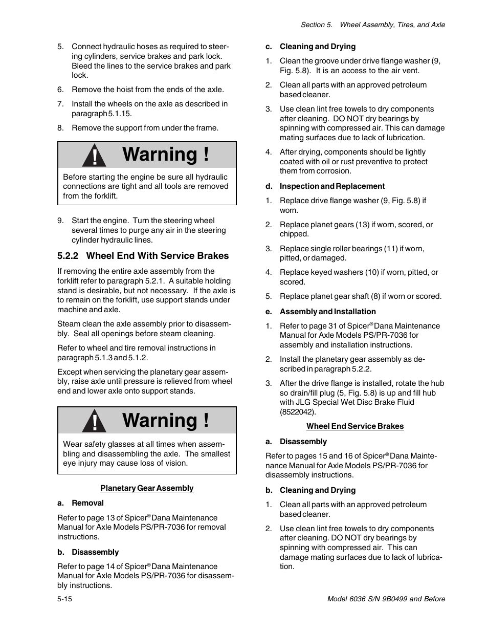 Warning | SkyTrak 6036 Service Manual User Manual | Page 60 / 280