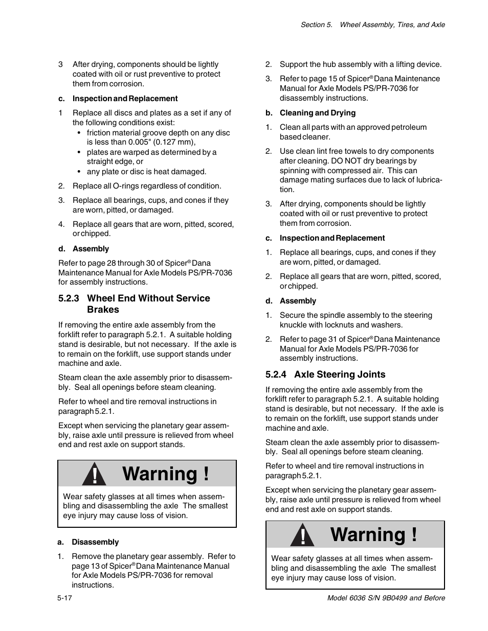 Warning | SkyTrak 6036 Service Manual User Manual | Page 62 / 280