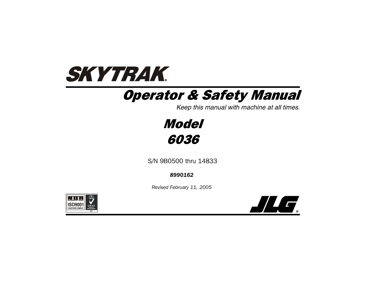 SkyTrak 6036 Operation Manual User Manual | 110 pages