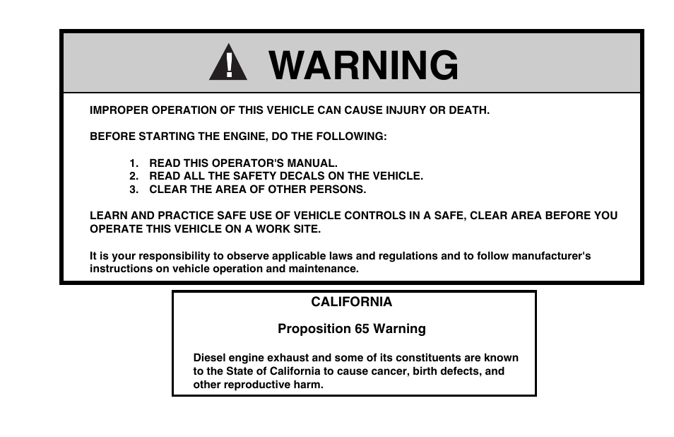 Warning | SkyTrak 6036 Operation Manual User Manual | Page 2 / 110