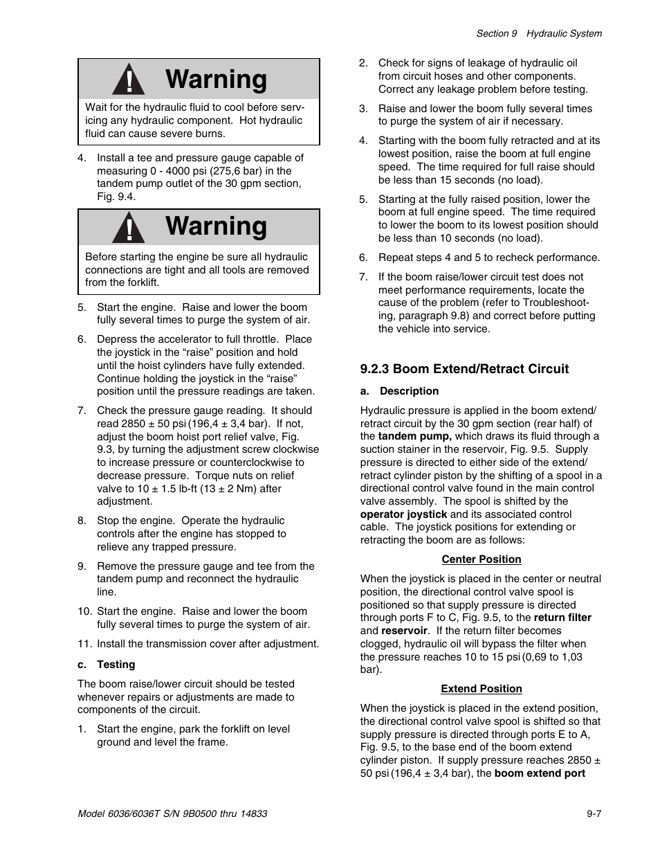 Warning | SkyTrak 6036 Service Manual User Manual | Page 157 / 342
