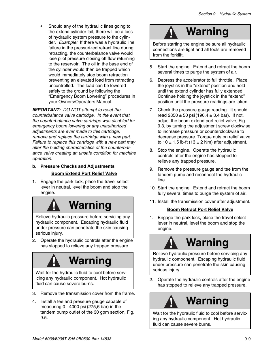 Warning | SkyTrak 6036 Service Manual User Manual | Page 159 / 342