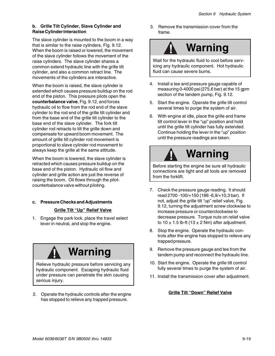 Warning | SkyTrak 6036 Service Manual User Manual | Page 169 / 342