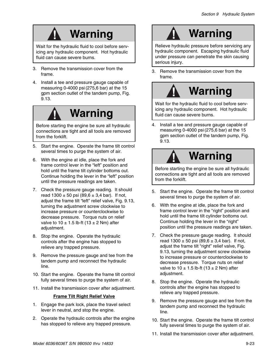 Warning | SkyTrak 6036 Service Manual User Manual | Page 173 / 342