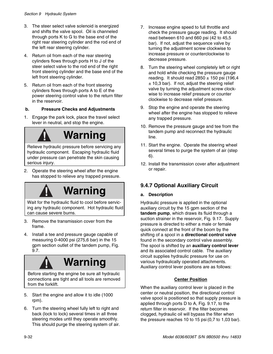 Warning | SkyTrak 6036 Service Manual User Manual | Page 182 / 342