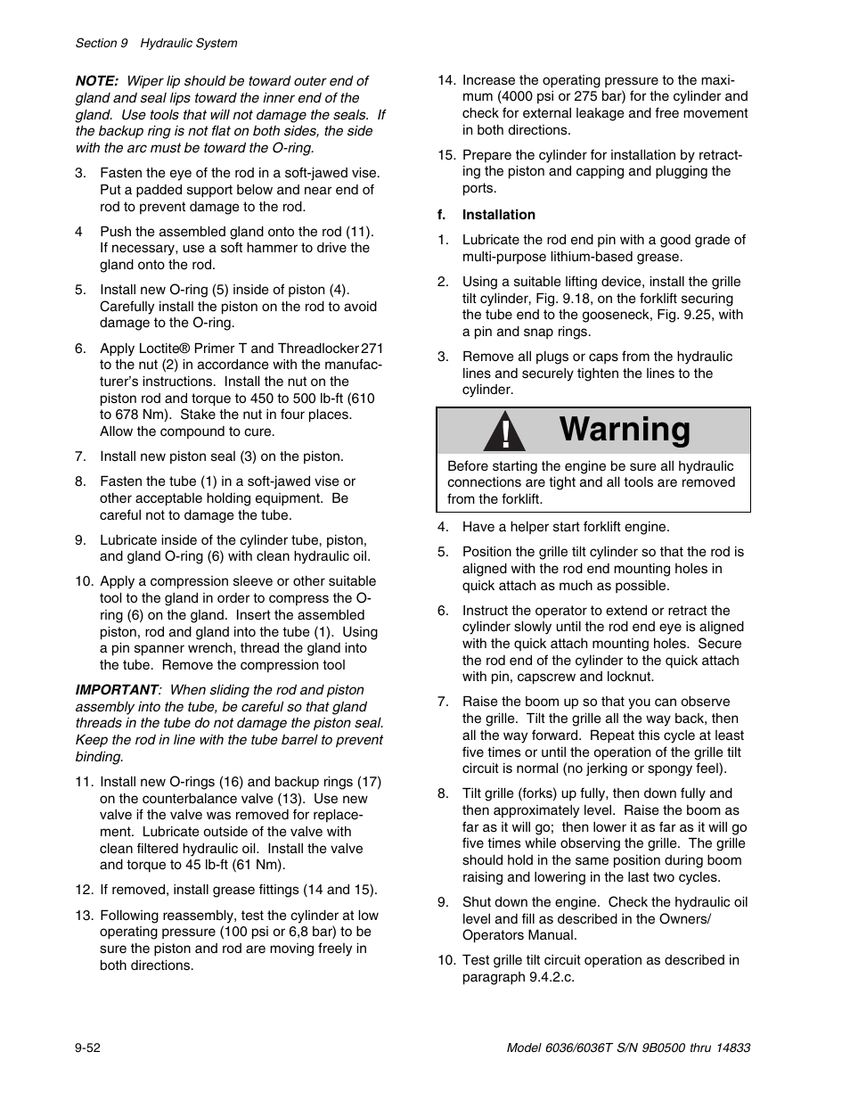 Warning | SkyTrak 6036 Service Manual User Manual | Page 202 / 342